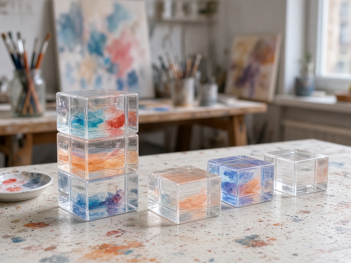 Acrylic blocks at Warmstream Art Studio