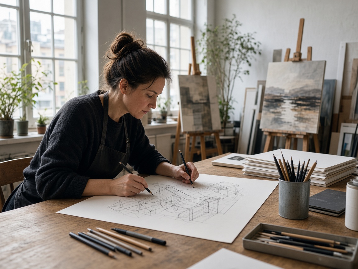 Drawing foundations at Warmstream Art Studio